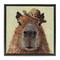 Stupell Industries Capybara with Straw Hat Floating Frame, design by Studio Bautista